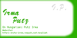 irma putz business card